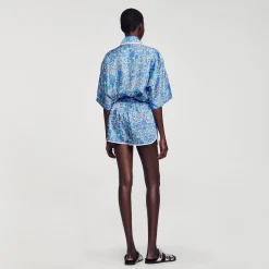 Femme SANDRO Short à Imprimé Fleuri