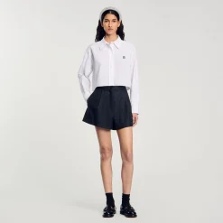 Femme SANDRO Short à Motifs Chevrons