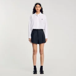 Femme SANDRO Short à Motifs Chevrons