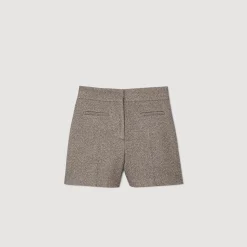 Femme SANDRO Short à Motifs Chevrons Orné De Strass