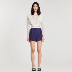 Femme SANDRO Short à Rayures
