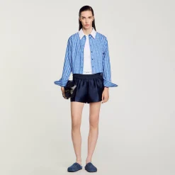 Femme SANDRO Short Effet 2 En 1 En Satin
