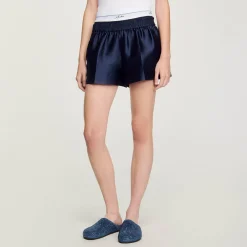 Femme SANDRO Short Effet 2 En 1 En Satin