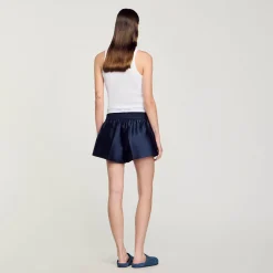 Femme SANDRO Short Effet 2 En 1 En Satin