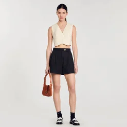 Femme SANDRO Short En Gabardine