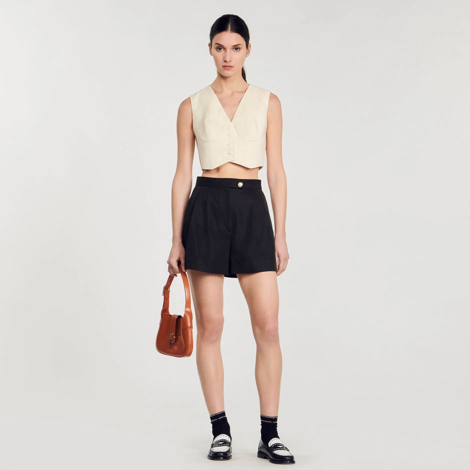 Femme SANDRO Short En Gabardine