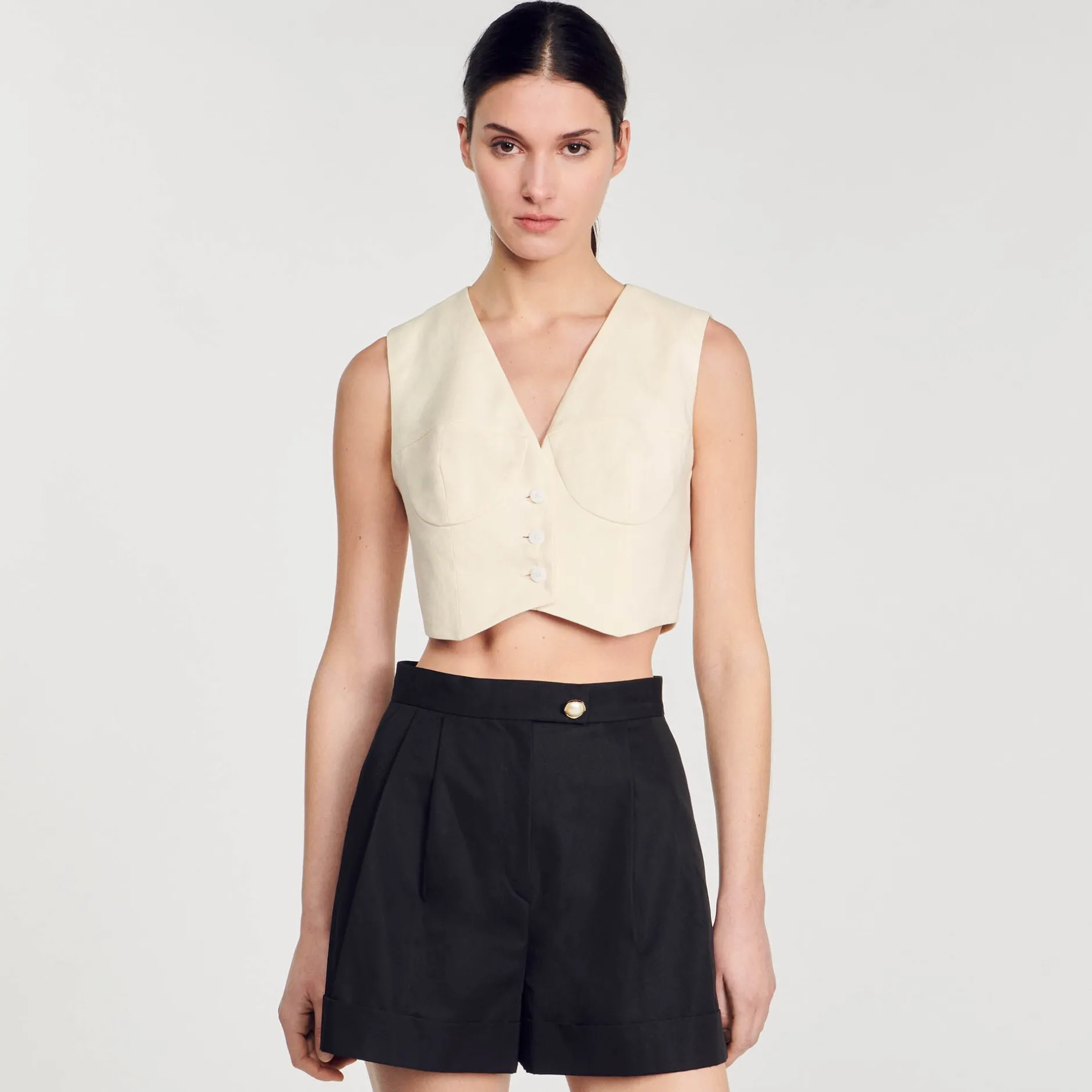 Femme SANDRO Short En Gabardine