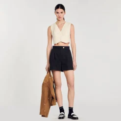 Femme SANDRO Short En Gabardine
