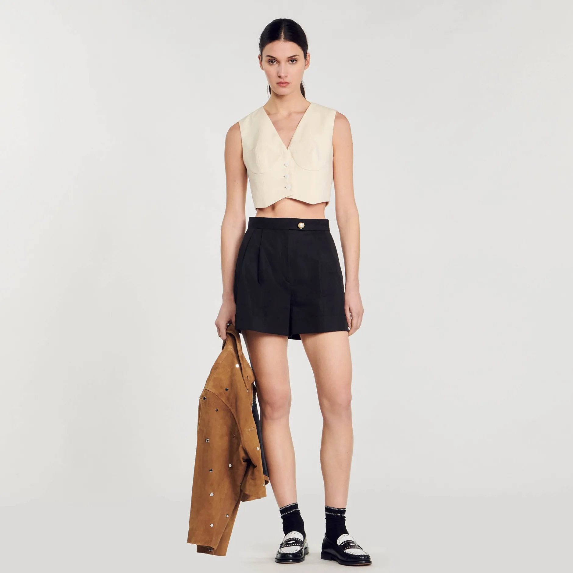 Femme SANDRO Short En Gabardine