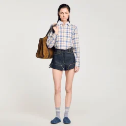 Femme SANDRO Short En Jean Brut
