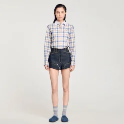 Femme SANDRO Short En Jean Brut