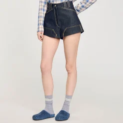 Femme SANDRO Short En Jean Brut