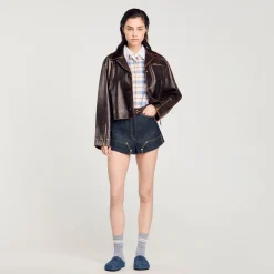 Femme SANDRO Short En Jean Brut