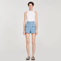Femme SANDRO Short En Tweed