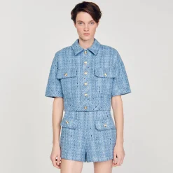 Femme SANDRO Short En Tweed