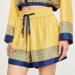 Femme SANDRO Short Fluide En Soie Imprimée