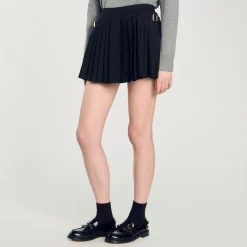 Femme SANDRO Short Jupe à Plis