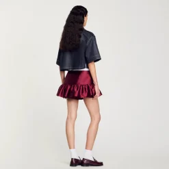 Femme SANDRO Short Jupe En Satin