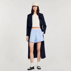 Femme SANDRO Short Large En Coton