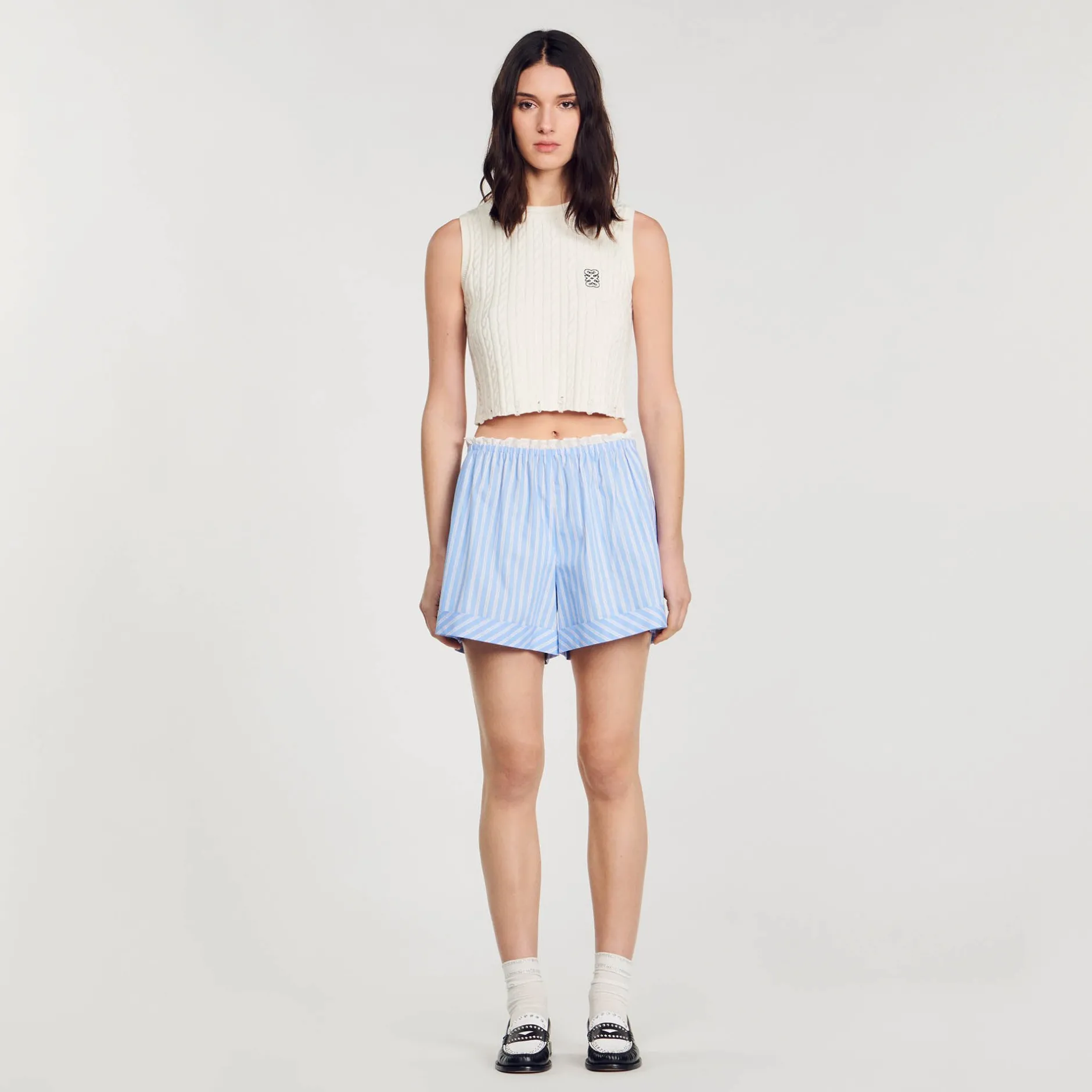 Femme SANDRO Short Large En Coton
