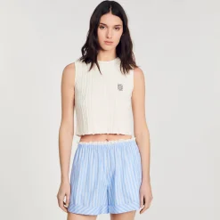 Femme SANDRO Short Large En Coton