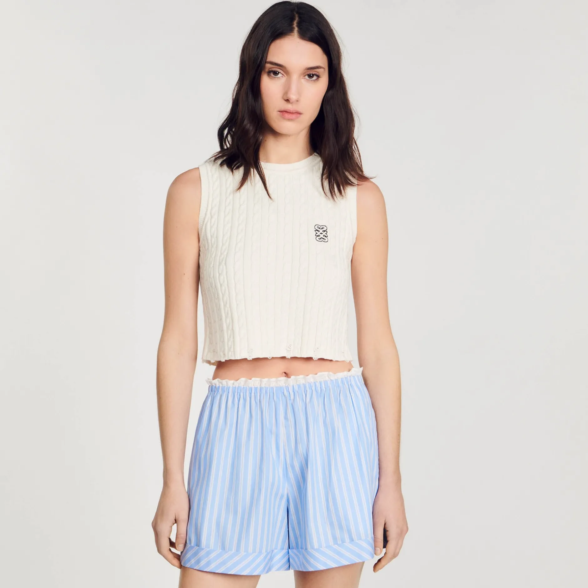 Femme SANDRO Short Large En Coton