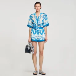 Femme SANDRO Short Large Imprimé