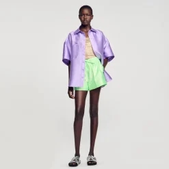 Femme SANDRO Short Large Satiné