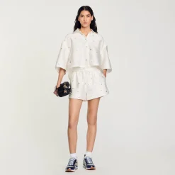 Femme SANDRO Short Large Strassé
