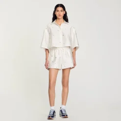 Femme SANDRO Short Large Strassé