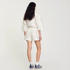 Femme SANDRO Short Large Strassé