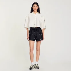 Femme SANDRO Short Large Strassé