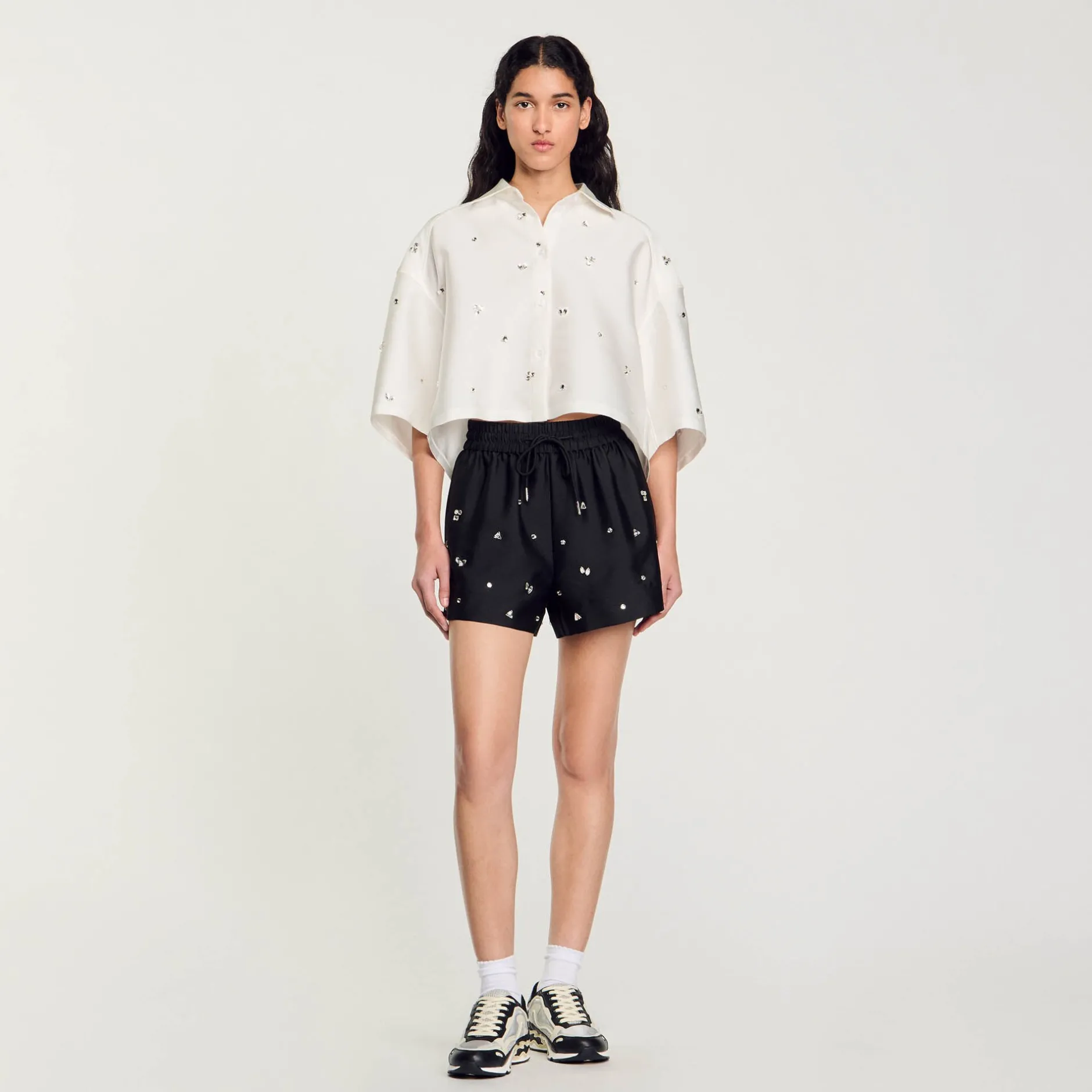Femme SANDRO Short Large Strassé