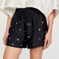 Femme SANDRO Short Large Strassé