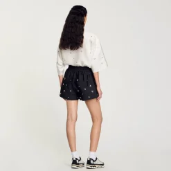 Femme SANDRO Short Large Strassé