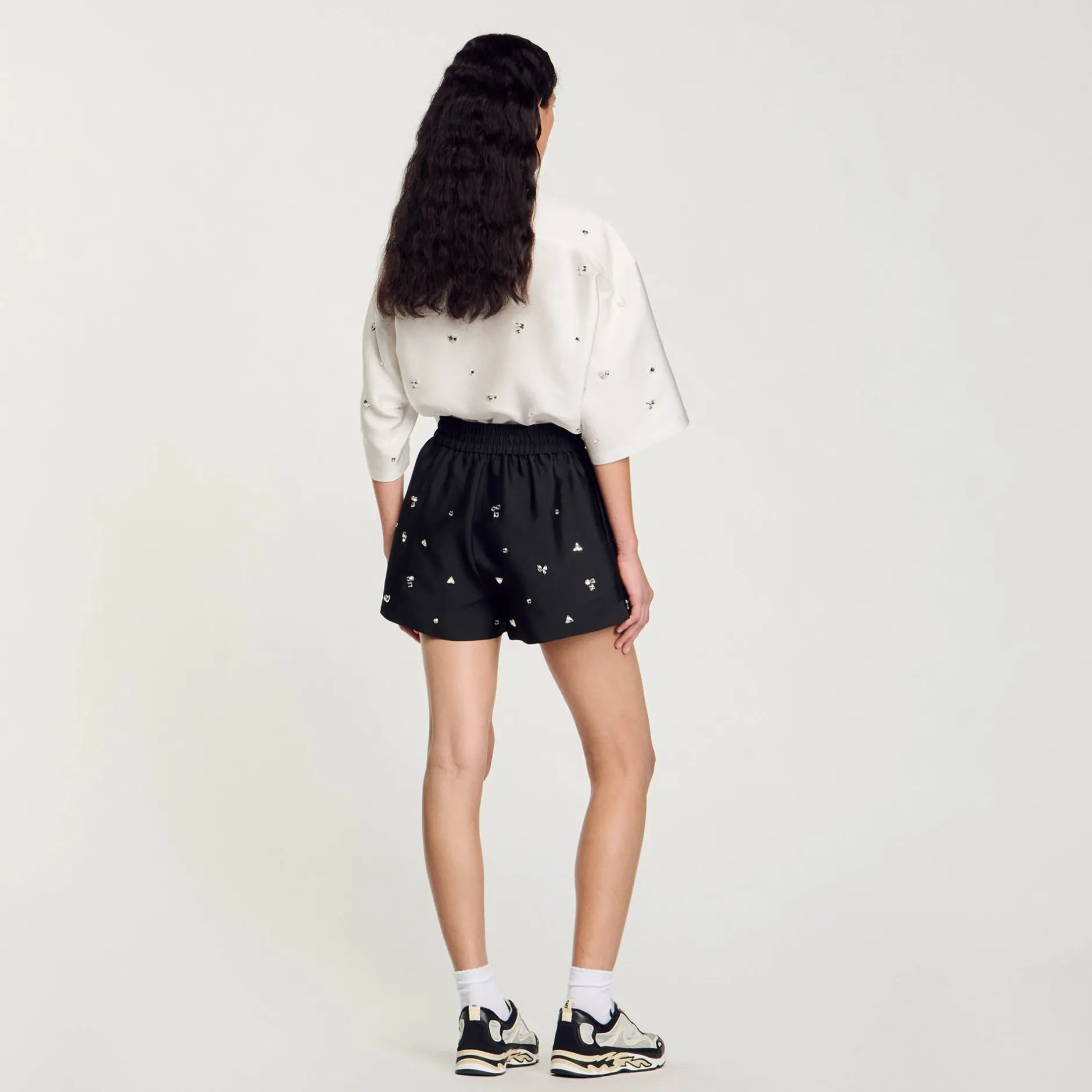 Femme SANDRO Short Large Strassé