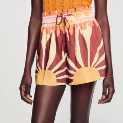 Femme SANDRO Short Satiné Imprimé