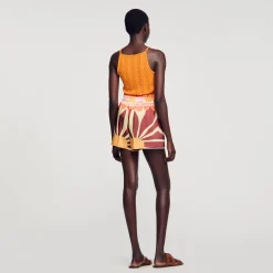 Femme SANDRO Short Satiné Imprimé