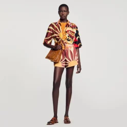 Femme SANDRO Short Satiné Imprimé