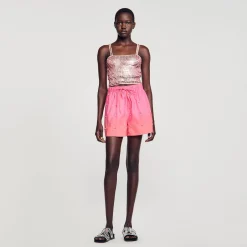 Femme SANDRO Short Strassé