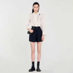 Femme SANDRO Short Taille Haute Avec Boutons