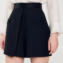 Femme SANDRO Short Taille Haute Avec Boutons