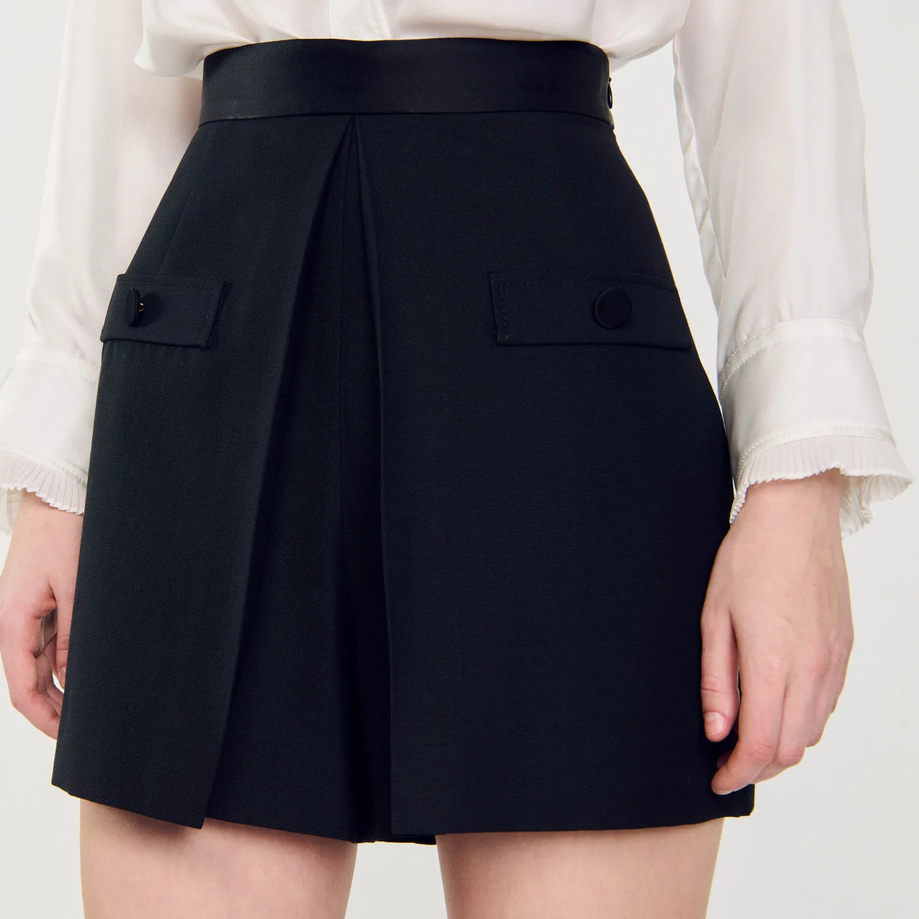 Femme SANDRO Short Taille Haute Avec Boutons