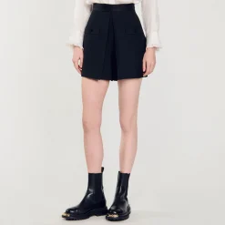 Femme SANDRO Short Taille Haute Avec Boutons