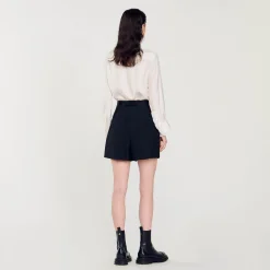 Femme SANDRO Short Taille Haute Avec Boutons