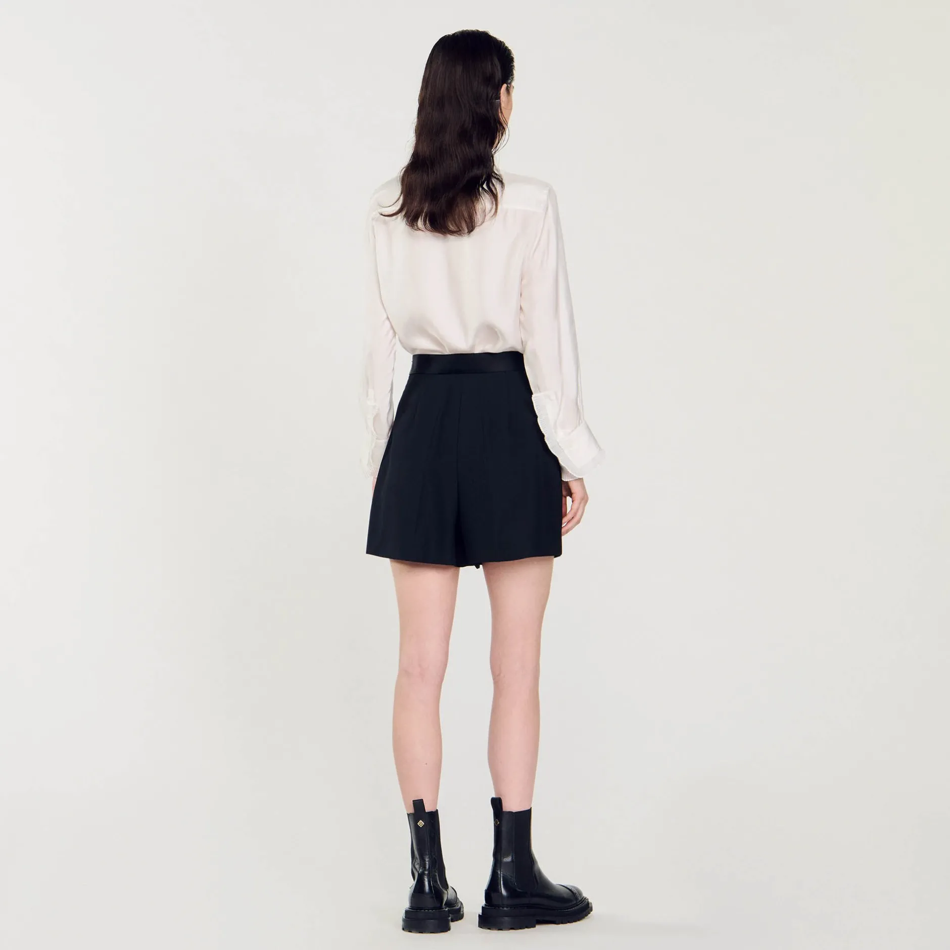 Femme SANDRO Short Taille Haute Avec Boutons