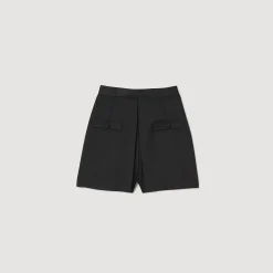 Femme SANDRO Short Taille Haute Avec Boutons