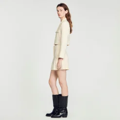 Femme SANDRO Short Taille Haute En Tweed