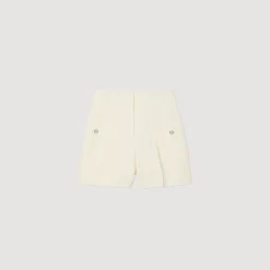 Femme SANDRO Short Taille Haute En Tweed