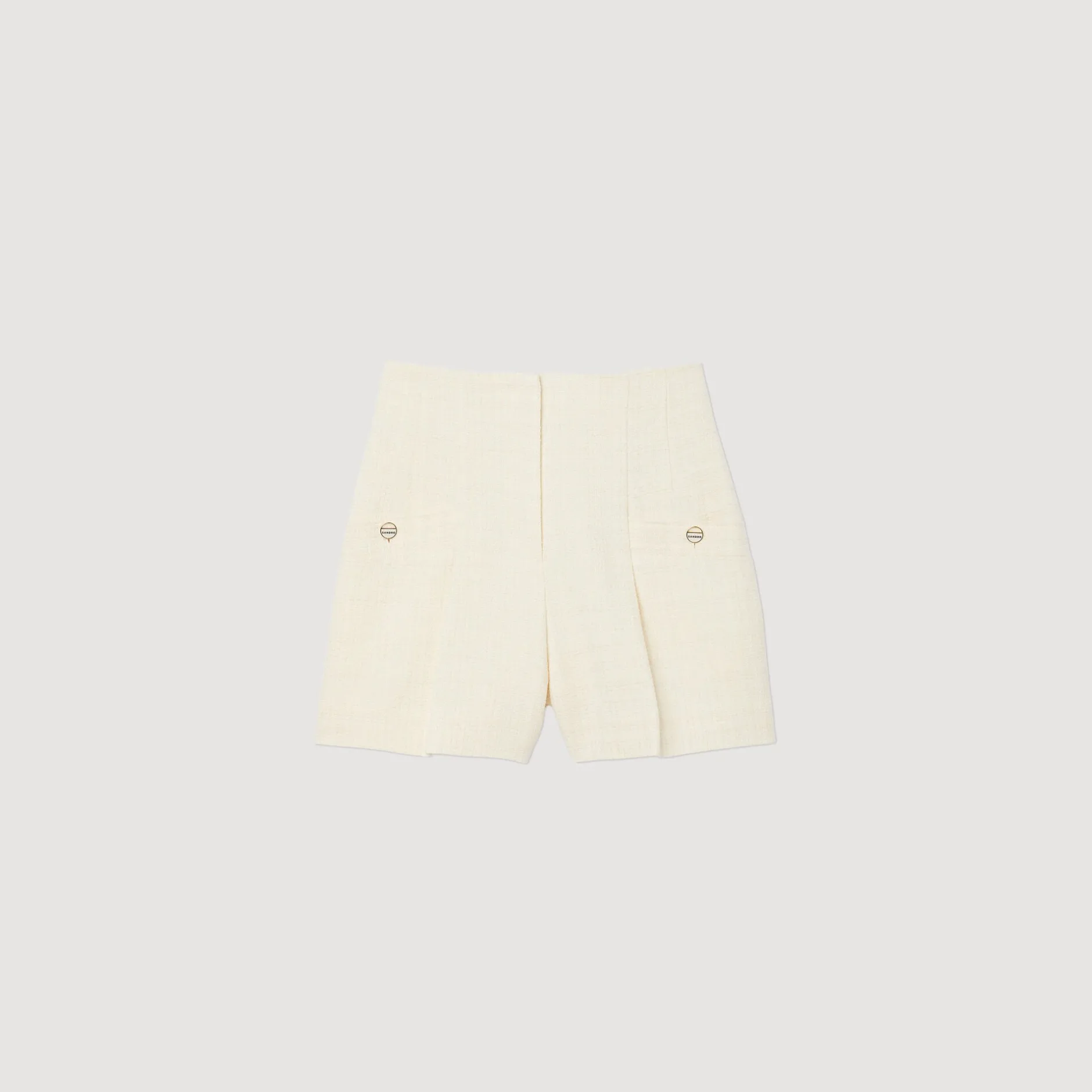 Femme SANDRO Short Taille Haute En Tweed